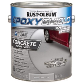 RUST-OLEUM 225359 Epoxy Shield Gray Base Single Part 1-Gallon Armor Concrete Floor Acrylic Paint, 1 gal,, 128 Fl Oz (Pack of 1)