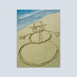 Pumpernickel Press Embossed Petite Christmas Cards Boxed Set – Sandy Snowman, 20 Count