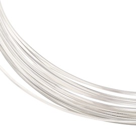 BENECREAT 23 Gauge 16 Feet Silver Square Copper Wire, Bendable Metal Craft Wire for Necklace Bracelet Making and Handmade Project, 0.6mm Wide