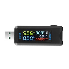 Multi-function USB Voltage Current Test Meter Digital IPS Display Capacity Tester Power Tester Digital Voltmeter Electrical Appliances Detection Device Support 9 Groups of Measurement Data Storage Function