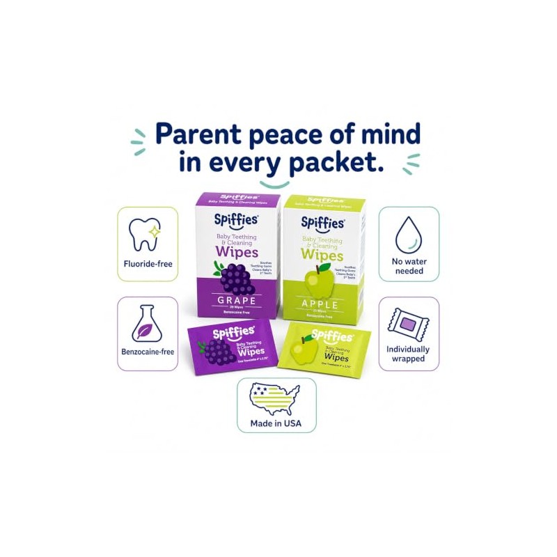 ToothWipes, TP50 tripack, 40 Apple, 20 Grape, 60-Wipes