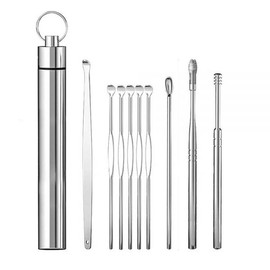 Unilive Earpick set, 10 types of spiral spring earpicks, ear cleaning tools, 10 types of earplugs, and 10 types of portable earpick sets. / 귀이개세트 나선형 스프링 귀이개 귀청소도구 10종 귀파개 휴대용 귀이개세트 10종