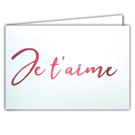 Afie 68-1215"Je T'Aime" Card Glossy Red on White Background Delivered with Envelope Format Card Closed 17 x 11.5 cm
