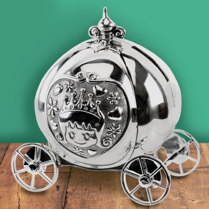 Bambino Silver Plated Princess Carriage Money Box