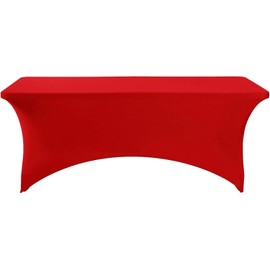 6ft Stretch Spandex Table Cloth for Standard Folding Tables - Universal Rectangular Fitted Tablecloth Protector for Wedding