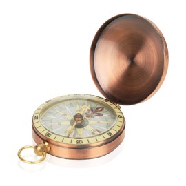 DAUERHAFT Durable Portable Vintage Compass Vintage Retro Metal Copper Flip Cover Pocket Watch Compass Robust Compact Lightweight for Camping, Hiking, Travel (Compass)