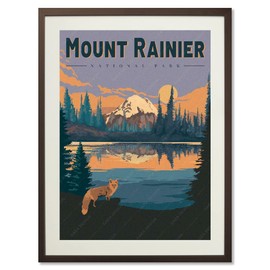 gaeaverse Mount Rainier National Park Vintage Posters U.S. National Parks Americana Home Decor Wall Painting for Living Room Wall Stickers Home Decoration (18X24 inch)