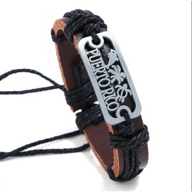 Puerto Rico Bracelet palm trees (Black)