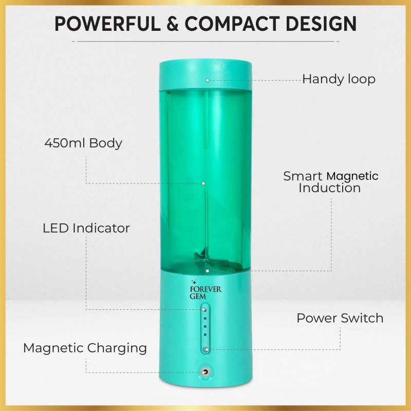 FOREVER GEM Portable Blender- 15oz- USB Rechareable- Personal Juicer Cup-6Blades