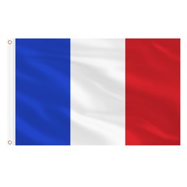 AhfuLife French Flag 5ft x 3ft for Olympic Decorations, 1pcs Large France Flags - Double Side with Brass Eyelets for Euro Football Garden Street Party Decorations (France, 150 x 90 cm - 1 Pcs)