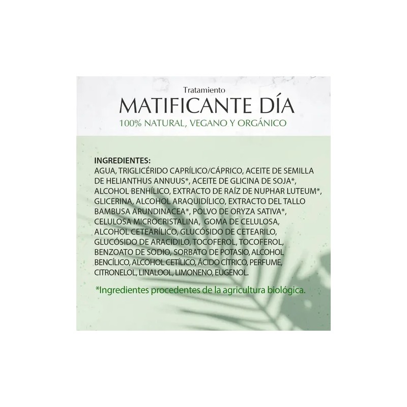 Crema Matificante Vegana Marie d'Argan Día Piel Normal Mixta 50ml