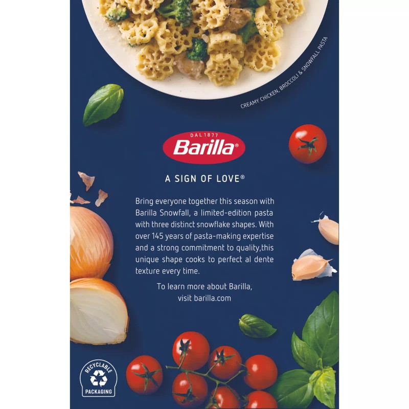 Barilla Snowfall Pasta, 12 oz Box - Limited Edition Snowflake