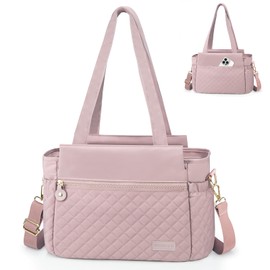 printe Lunch Bag for Women, Leakproof Insulated Lunch Bag Lunch Box for Adults Work, Large Lunch Tote Bag With Removable Shoulder Strap, Cooler Bag for Picnic Beach Travel Camping, Pink