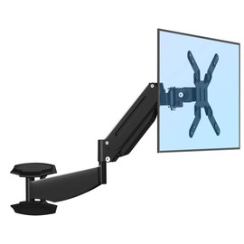 SUPTEK Gas Spring Arm Wall Mount 49Inch，Single Heavy Duty Monitor Wall Mount for 34 to 49Inch & 17.6-46.2lbs Computer Screens，Articulating Full Motion Adjustable Arm Wall Stand with MAX VESA 200*200MM