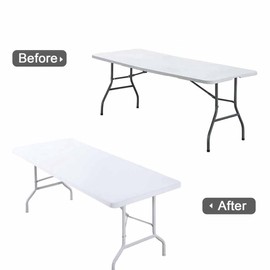 SHTGOI Elastic Tablecloth Stretchy Spandex Tablecloth Rectangular Table Protector with Elastic Band Washable and Foldable Garden Tablecloth for Outdoor Patio Party Camping Table Champagne 6 ft (183 x