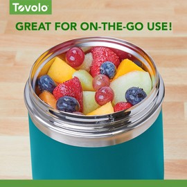 Tovolo Stainless Steel Insulated Food Traveler, Marine Blue – Double-Walled BPA-Free Container for Hot and Cold Food, 2 Quart, Dishwasher Safe