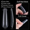 120 Pcs Clear Dual Nail Foam,Long Ballerina Coffin Polyester Nail