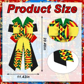 Hying Large Juneteenth Wreath Bows for Front Door Decor, Kwanzaa Bows Red Black Burlap Bows Black History Month Bows African American Craft Bows for Wreath Trees Juneteenth Decorations Supplies