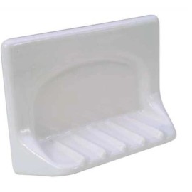 Lenape Wall-Mounted White Ceramic Tub Soap 4 in. x 6 in