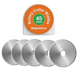 45mm Rotary Cutter Blades 5 Pack SKS-7 Steel, Sharp Durable Replacement Blades for Quilting, Sewing, Fabric Cutting, Fits Olfa, Fiskars