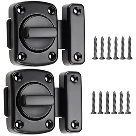 Emapoy 2 Pack Gate Latch Slide Bolt Latches Lock, Hook and Eye Latch, 2 Pack Stainless Steel Latch Sliding Door Lock with Screws