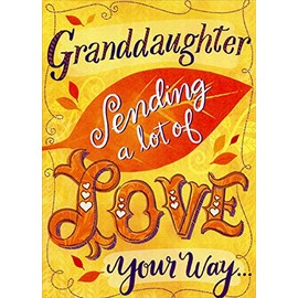 Designer Greetings Sending a Lot of Love Your Way Juvenile Thanksgiving Card for Granddaughter