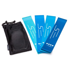 Resistance Loop Exercise Workout Bands - for Athlete Training, Glutes, Legs and Butt, Pilates & Yoga Bands - Set of 4 + Carry Bag - by UpToSpeed