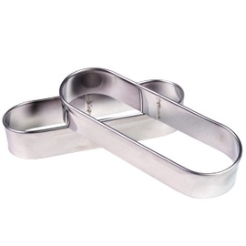 patisse 13818 Gingerbread Cutter Set of 2 Oblong Gingerbread Cutters Stainless Steel on Card 11 x 3.5 cm Silver