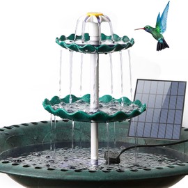 AISITIN 3.5w Solar Fountain Pump with 3 Tiered Bird Bath DIY Solar Water Fountain 2025 Detachable Solar Powered Pump for Bird Bath, Garden, Fish Tank and Outdoor Bird Feeder