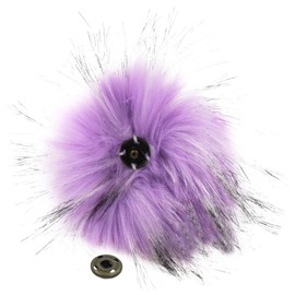 SUSULU Pack of 12 Faux Raccoon Fur 5INCH Pompom Balls with Press Button for Beanie Hat (Lilac)