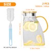 WHONLINE 2pcs Glass Pitcher With Lid and Spout, 1.8 Liter