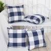 Case 4 set of 18x18 Pack NavyBlue Buffalo Check Plaid