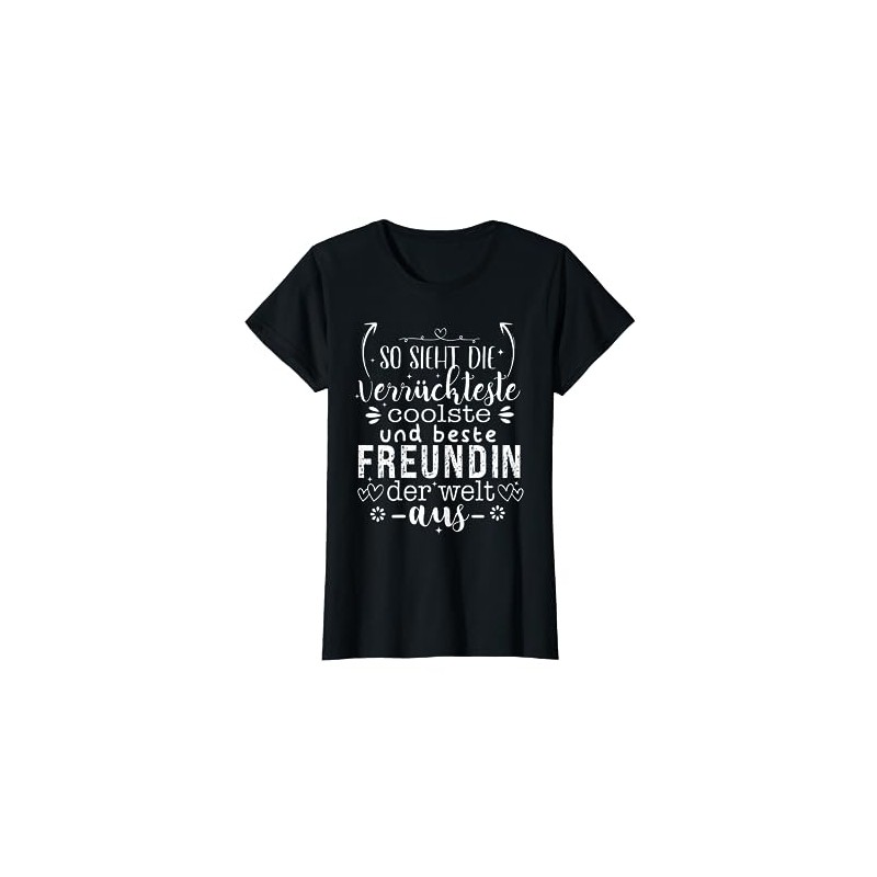 Best Friend T-Shirt with German Text "Best Freundin Der Welt"
