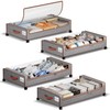 Yecaye Under Bed Storage with Wheels, 4 Pack Under Bed
