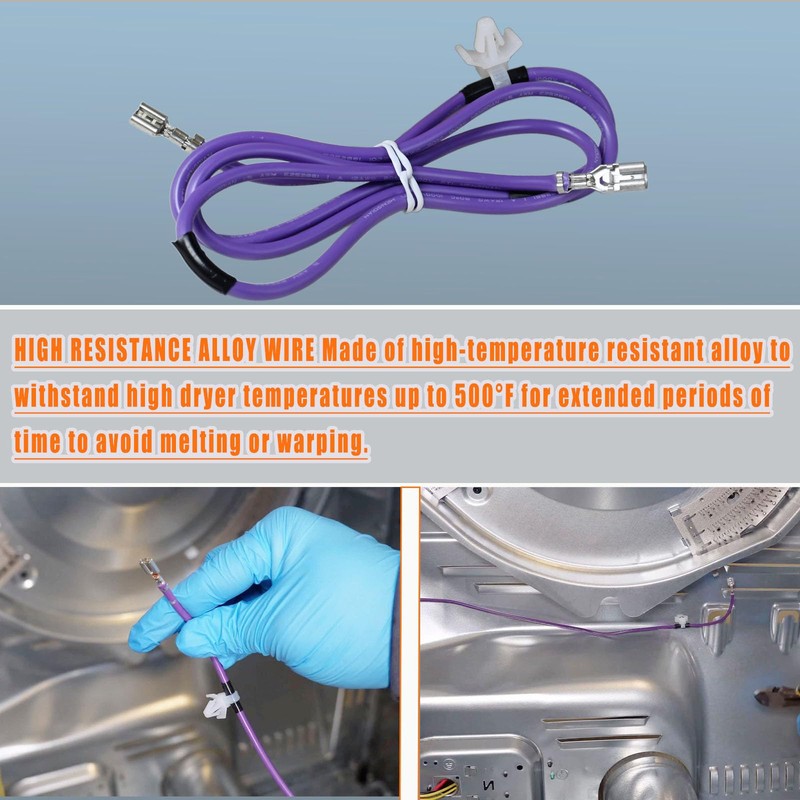 WE49X37037 Dryer Heater Wire Replacement for OEM GE & Hotpoint