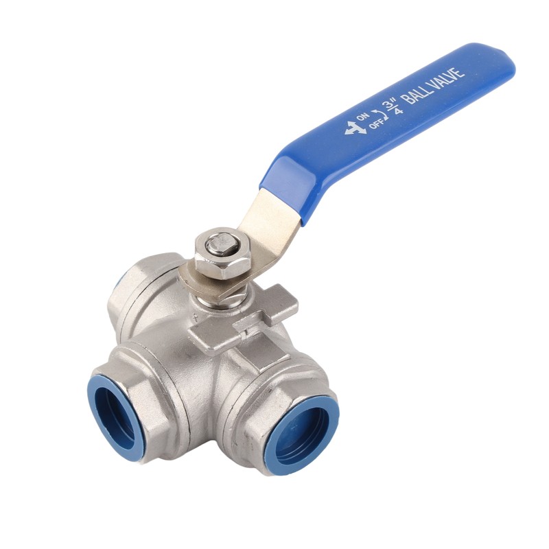 1pc Stainless Steel SUS304 Pipe Ball Valve Three Way T