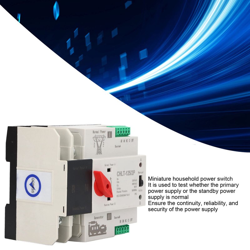 Dual Power Automatic Transfer Switch, CHLT-125/2P AC230V Millisecond Power Transfer