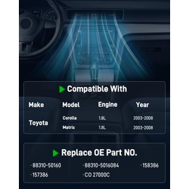 Dacall Air Conditioner AC Compressor with Clutch for Toyota Corolla 1.8L (2003-2008), for Toyota Matrix 1.8L (2003-2008). A/C Compressor Replace 88310-50160, 88310-5016084, 158386, 157386, CO 27000C