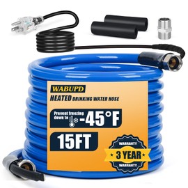 15FT Heated Water Hose for RV,Heated Drinking Water Hose,Anti-freezing Temperature Down to -46°F, Great Rv Accessories for Campers, Livestock, Agriculture (15FT)
