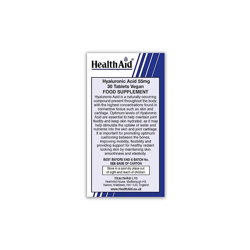 HealthAid Hyalluronic Acid 55mg - 30 Tablets