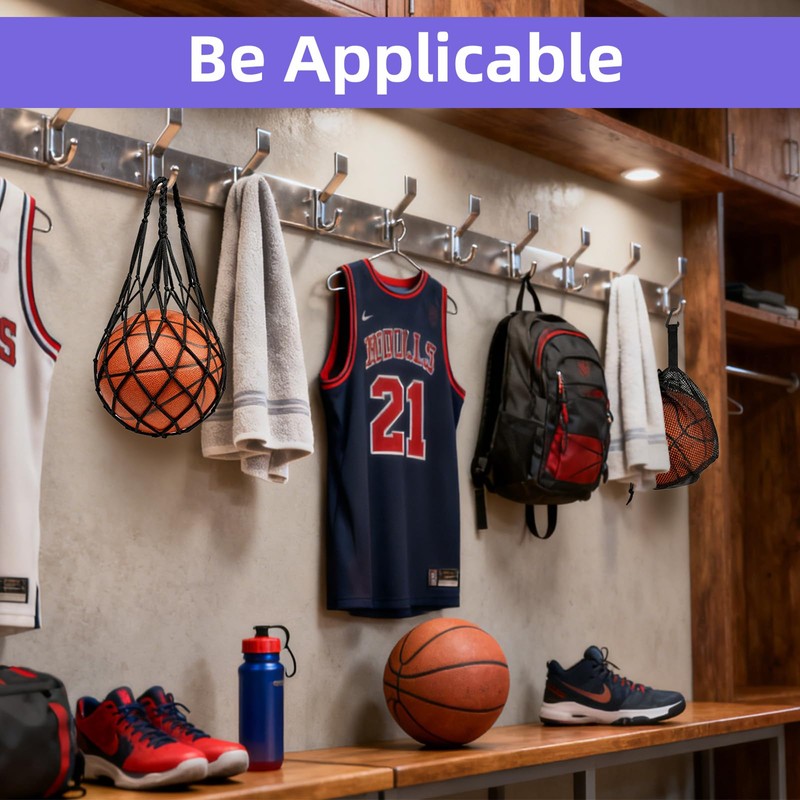 DLBEEM 4 Pcs Single Basketball Bag Mesh Drawstring Volleyball Socce
