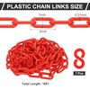 PATIKIL Red Plastic Chain, 16 ft 8mm Safety Barrier Chain