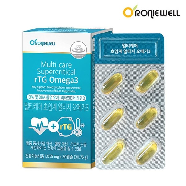 Roniwell Multicare Supercritical Altige rTG Omega 3 30 capsules, 1 month supply, single option / 로니웰 멀티케어 초임계 알티지 rTG 오메가3 30캡슐 1개월분, 단일옵션