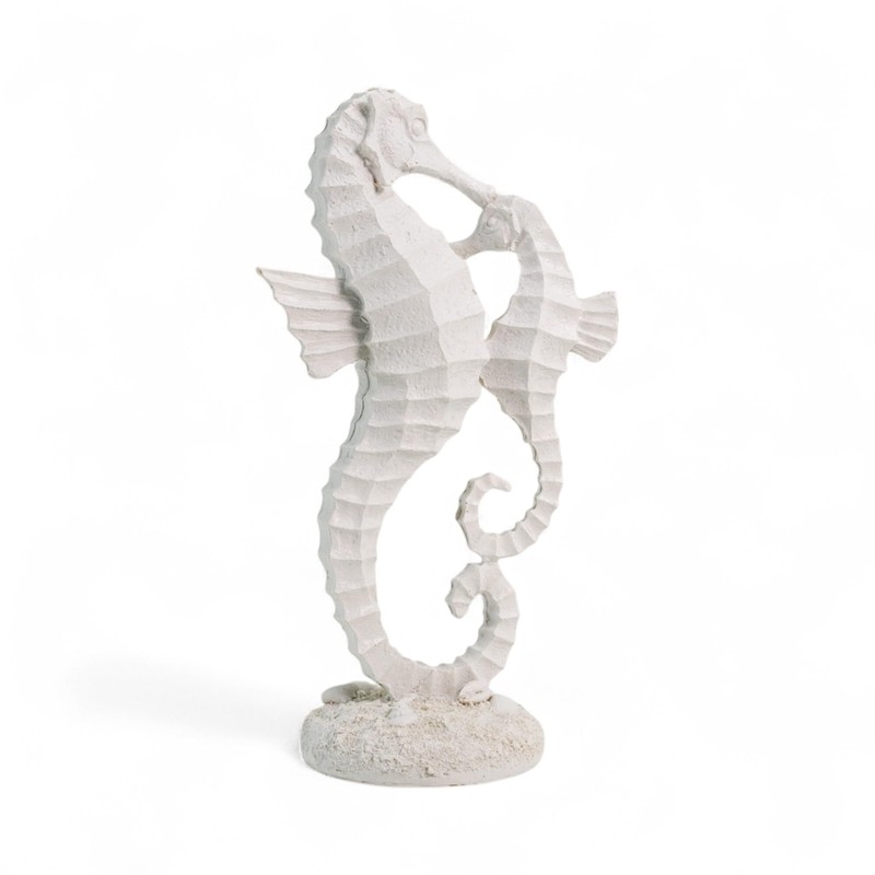 Artificial Seahorse 14 x 24 cm White Sea Decoration Mediterranean
