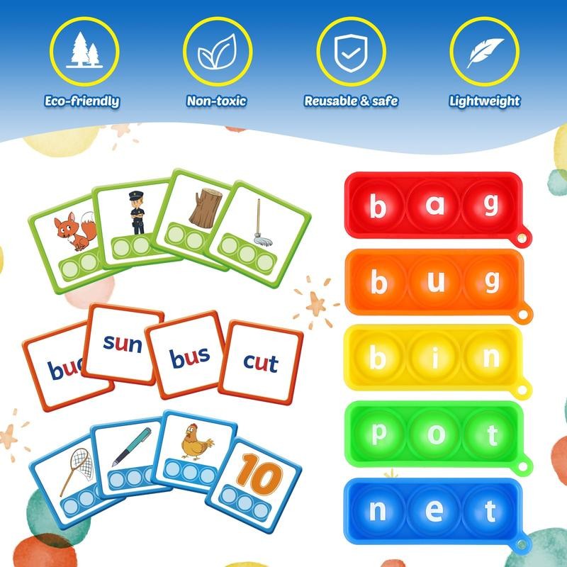 Aizweb CVC Word Game Phonics Flash Cards for Classroom Supplies