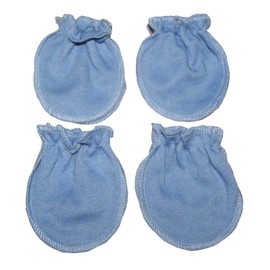 4 Pairs Cotton Newborn Baby/infant No Scratch Mittens Gloves - Dark Blue