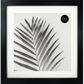 pf+a REAL GLASS Photo Frame for 8x8 Photo - 8x8 Photo Frame With Mount - 10x10 For 8x8 Oxford Black Frame / 20x20cm Black Picture Frame