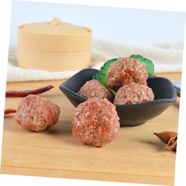 SUPVOX 5pcs Artificial Beef Meatball Model Fake Food Toy Realistic Food Display Prop Pvc Play for Kitchen Decor Pretend Play Teaching Restaurant and Museum