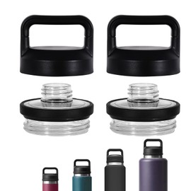 Screw Top Lid Replacement 2 Pack for YETI Rambler Bottle 18/26/36/46/64oz-Compatible with YETI Chug Cap Replacement Lids，Leak-Proof, Durable & Dishwasher-Safe