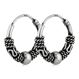 NKlaus Silver Pair of 925 Sterling Silver Earrings Celtic Hoop Earrings Gothic Celtic Ear Piercing 12 mm 5038, Sterling Silver, No Gemstone